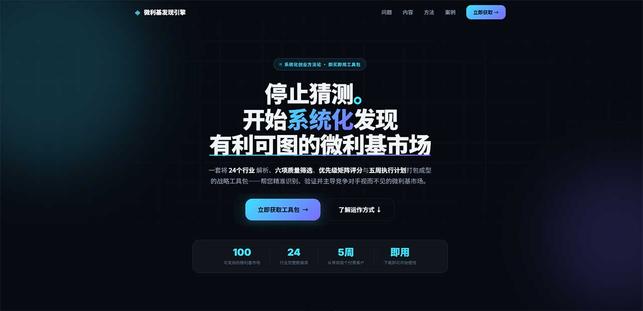 微利基市场发现引擎工具包截屏